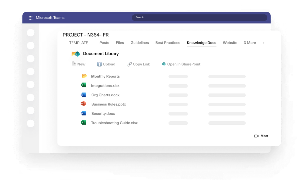 document library tab in teams