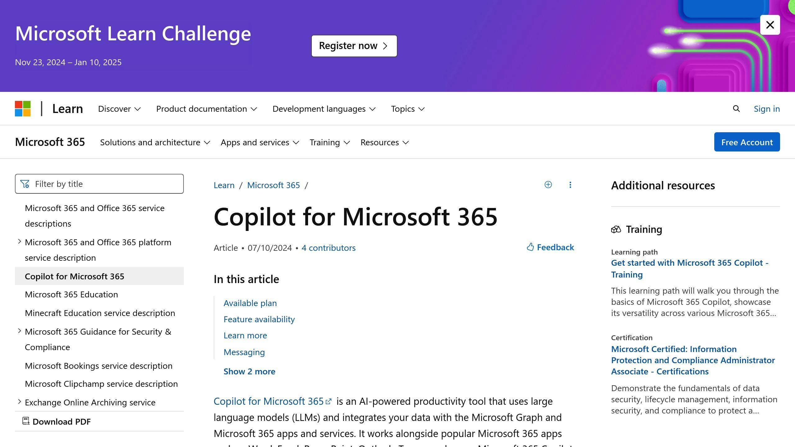 Microsoft 365 Copilot Documentation