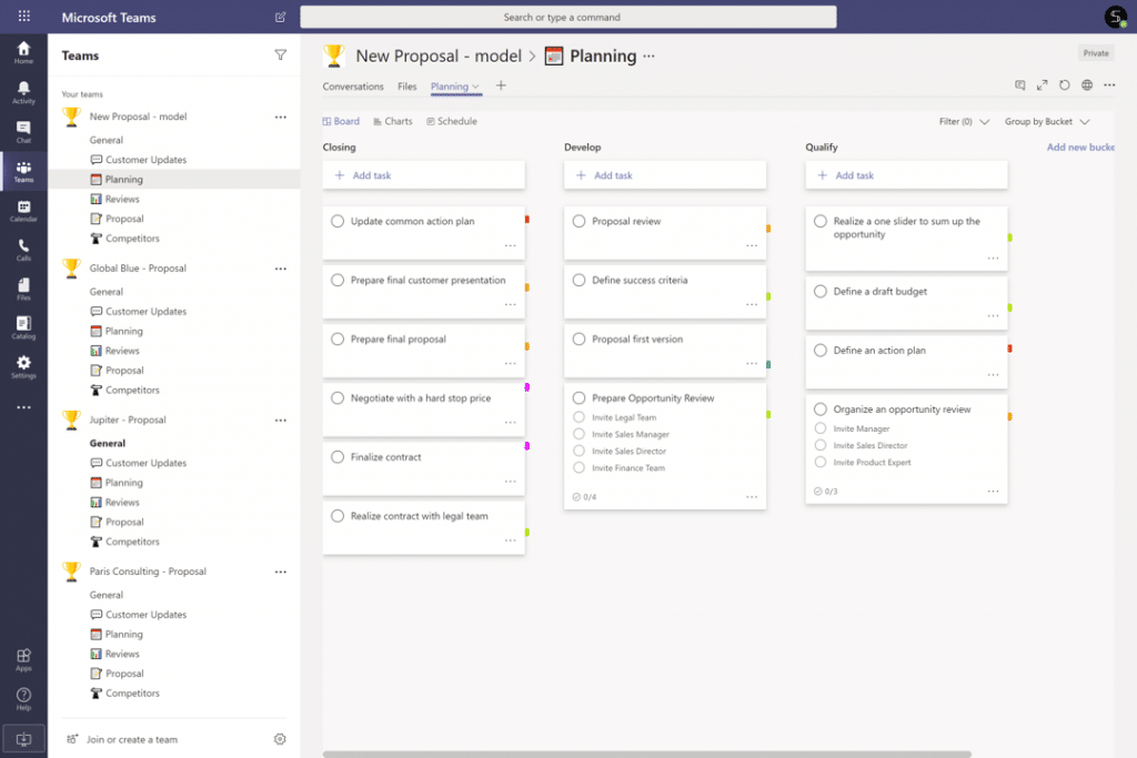 sales deal room microsoft teams template planner