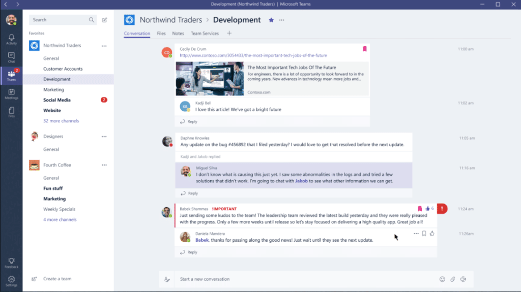 Microsoft Teams communication