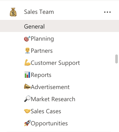 sales team in Microsoft Teams