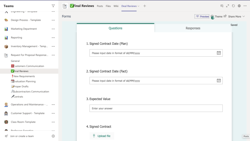 Microsoft Teams Forms