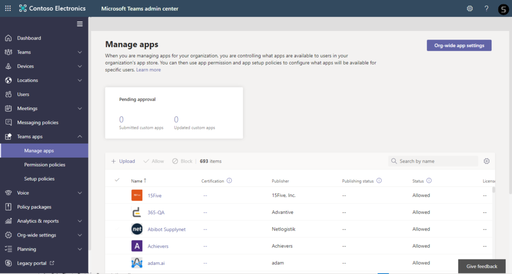 Microsoft Teams governance manage apps