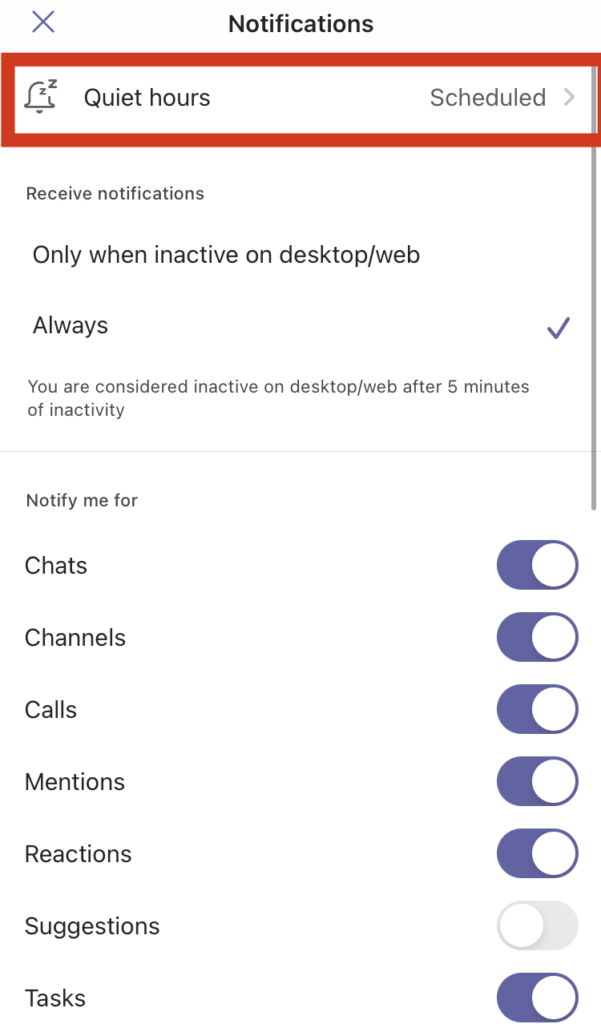 Configure Microsoft Teams notifications