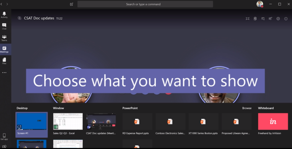 Microsoft Teams meeting share screen