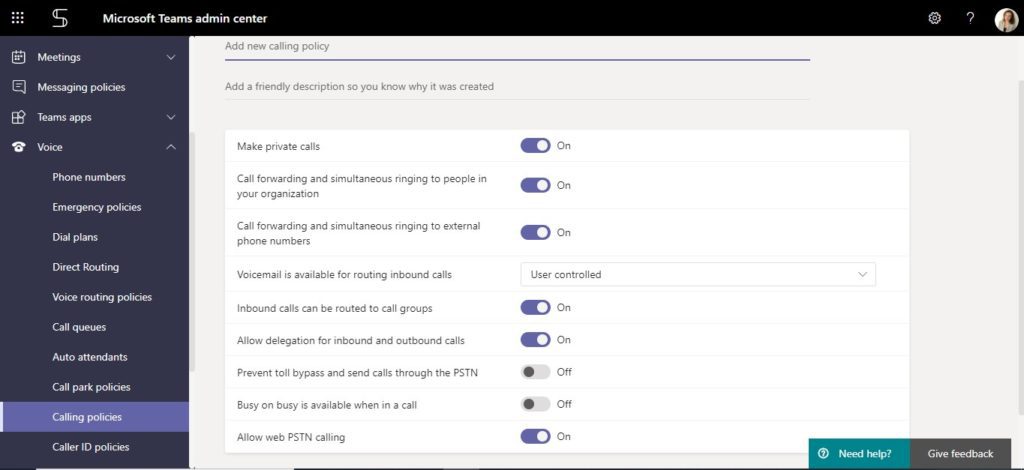 Microsoft Teams governance: calling policy