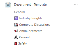 microsoft teams template for hospitals: department