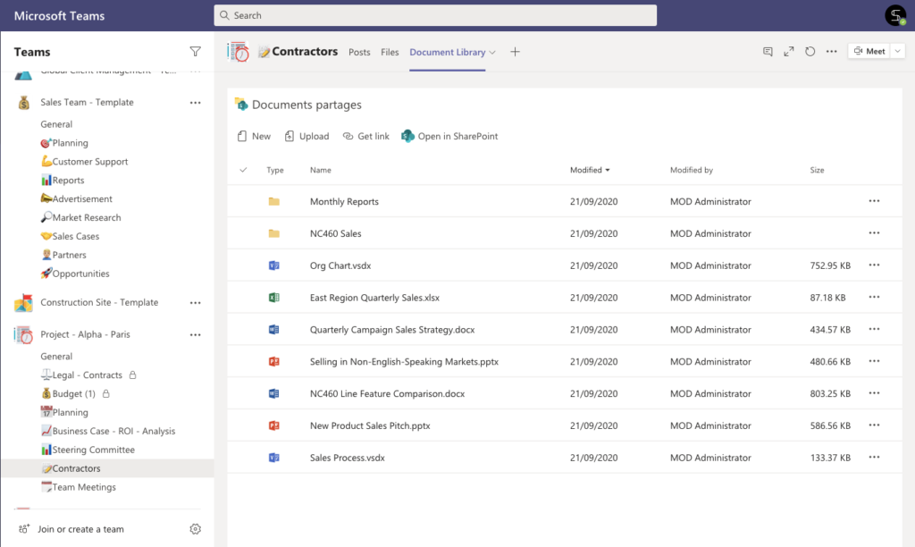 sharepoint-files in Microsoft Teams