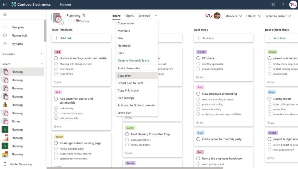 microsoft planner template example