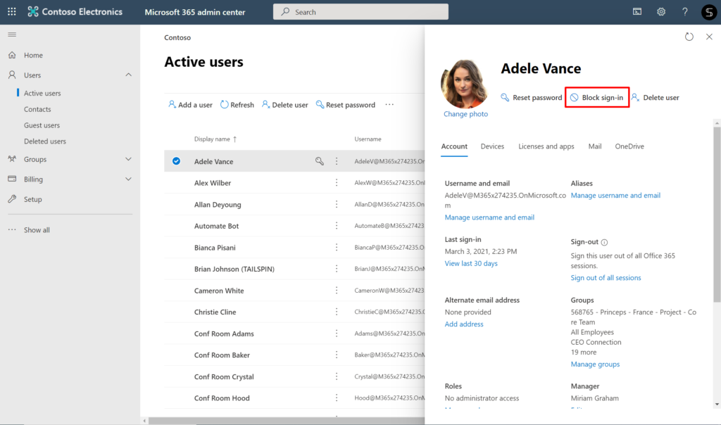 Offboarding in Microsoft Teams: block sign in