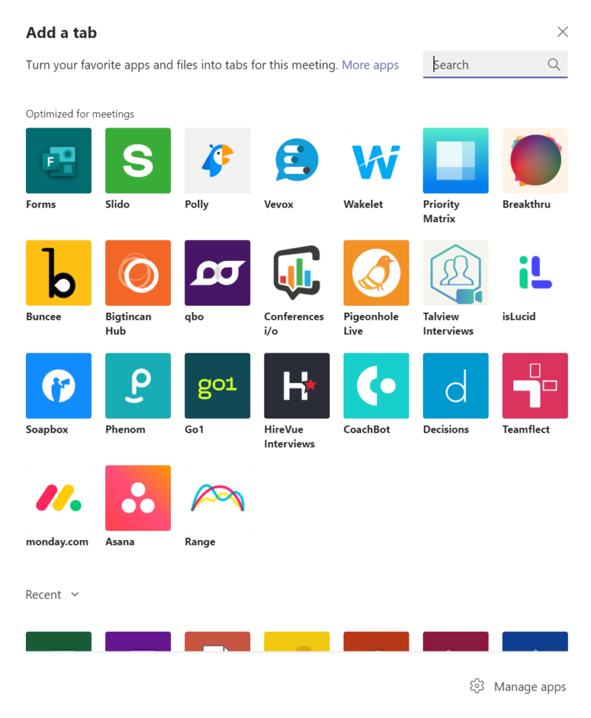 apps in Microsoft Teams