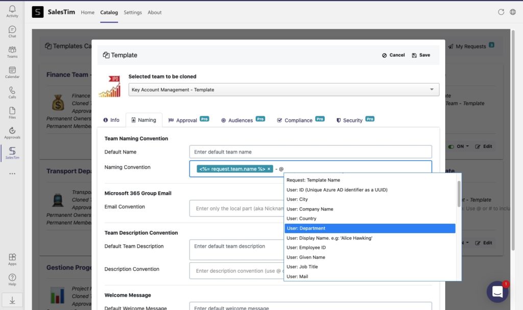 account management naming convention Microsoft Teams