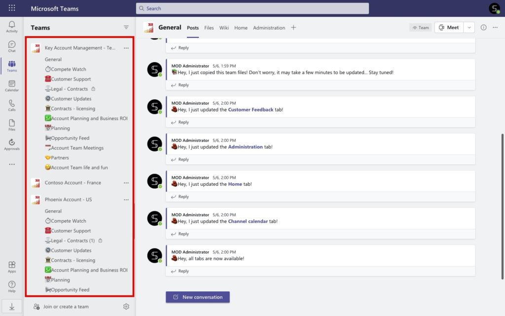 key account management Teams template