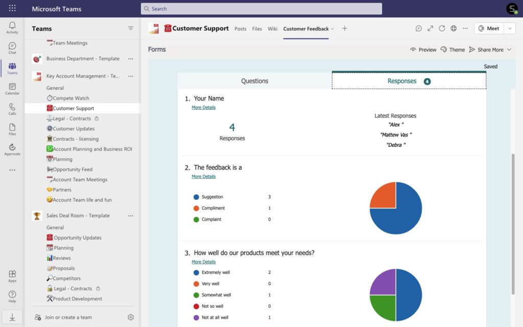 Account Management Template with Microsoft Forms