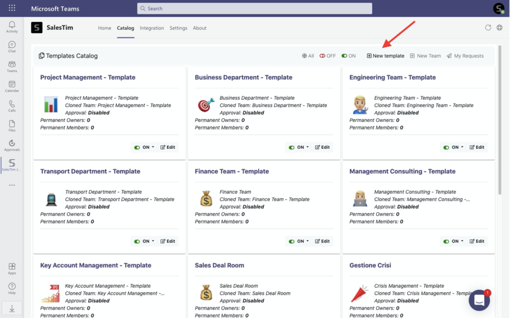 Microsoft Teams Template Creation