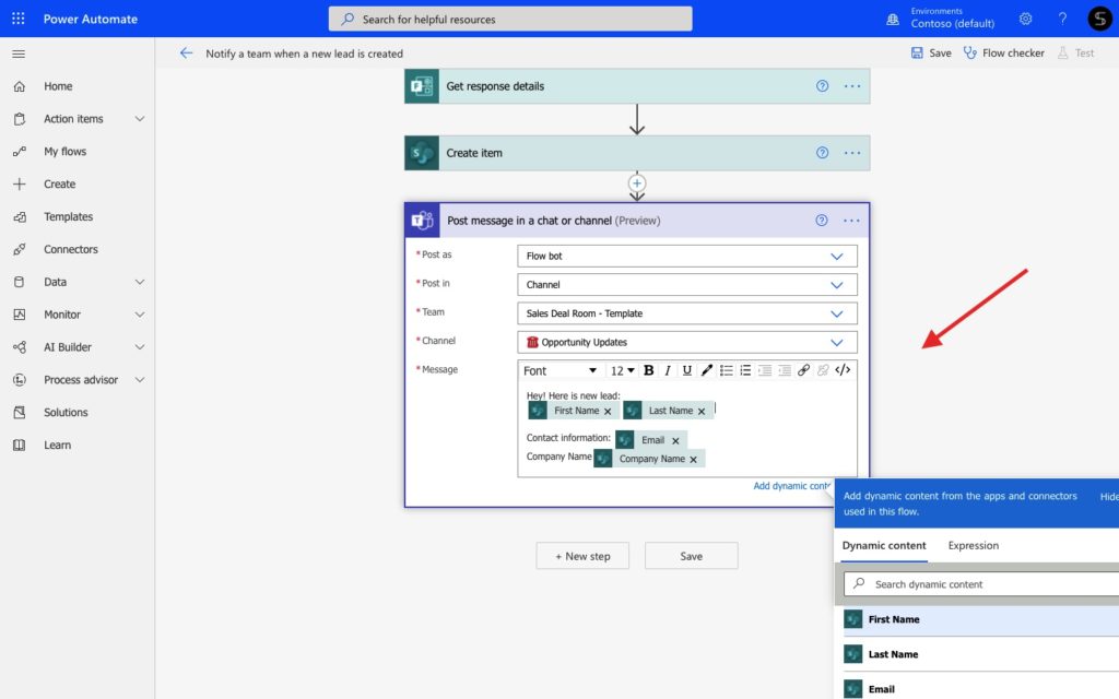 Power Automate Microsoft Teams