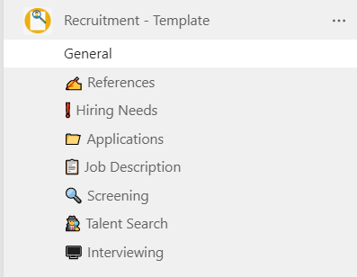 Recruitment template in Microsoft Teams