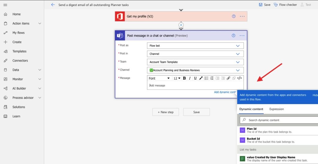 Planner Teams Power Automate