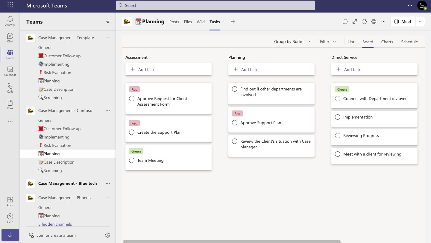 Case Management Teams Template Planner