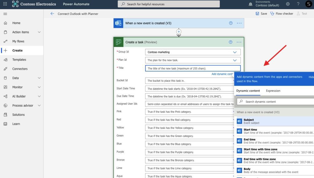 Planner Outlook Power Automate