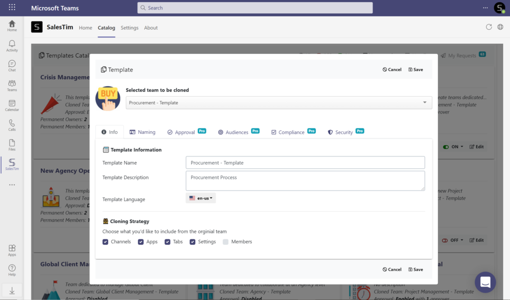 procurement template governance policies