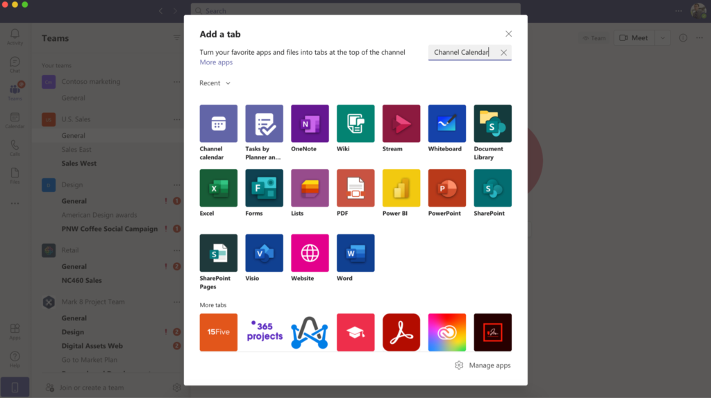 Add channel calendar as a tab in Microsoft Teams 