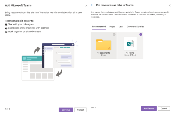 SharePoint and Teams integration