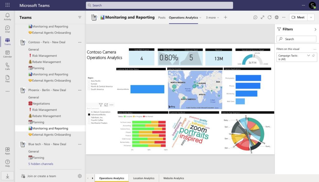 deal management Teams template with Power BI