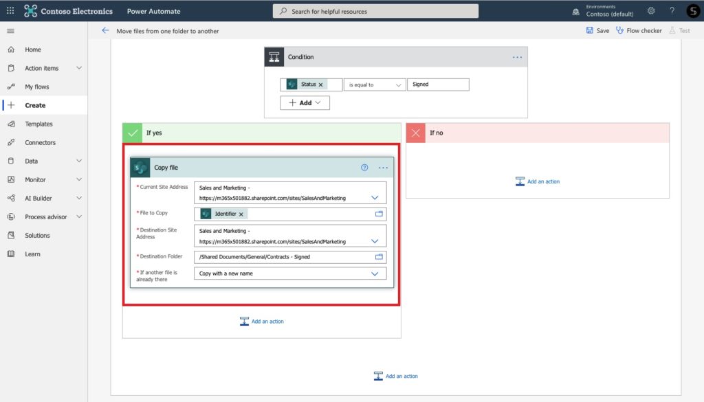 file management Power Automate