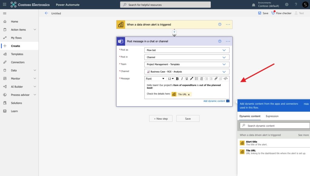 manage project data Power Automate