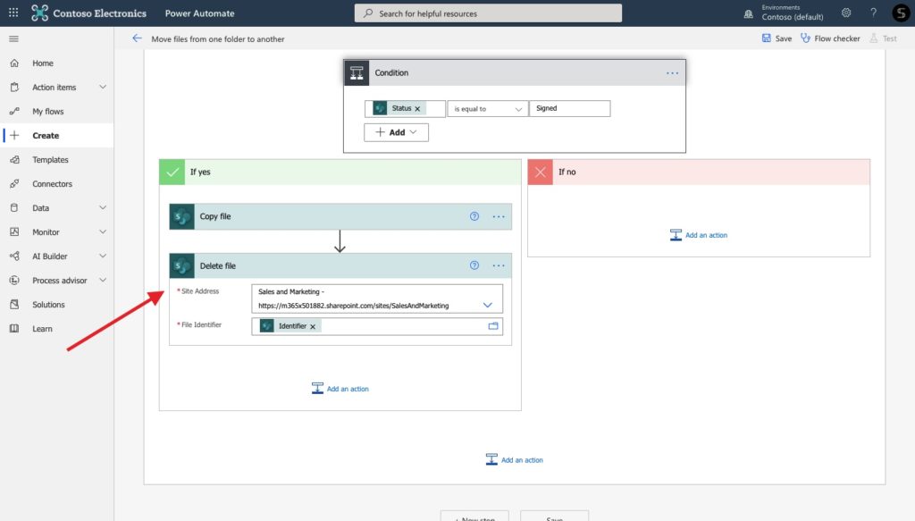 file management Power Automate