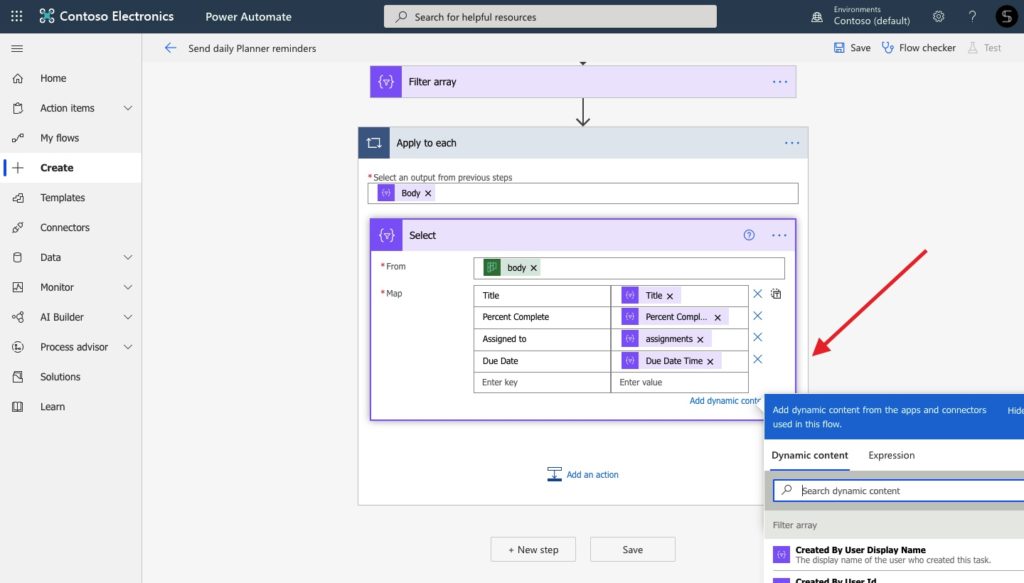 Power Automate copy tasks from Planner