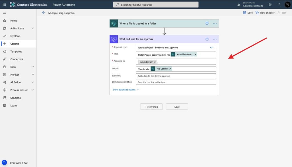 approve files Power Automate flow example