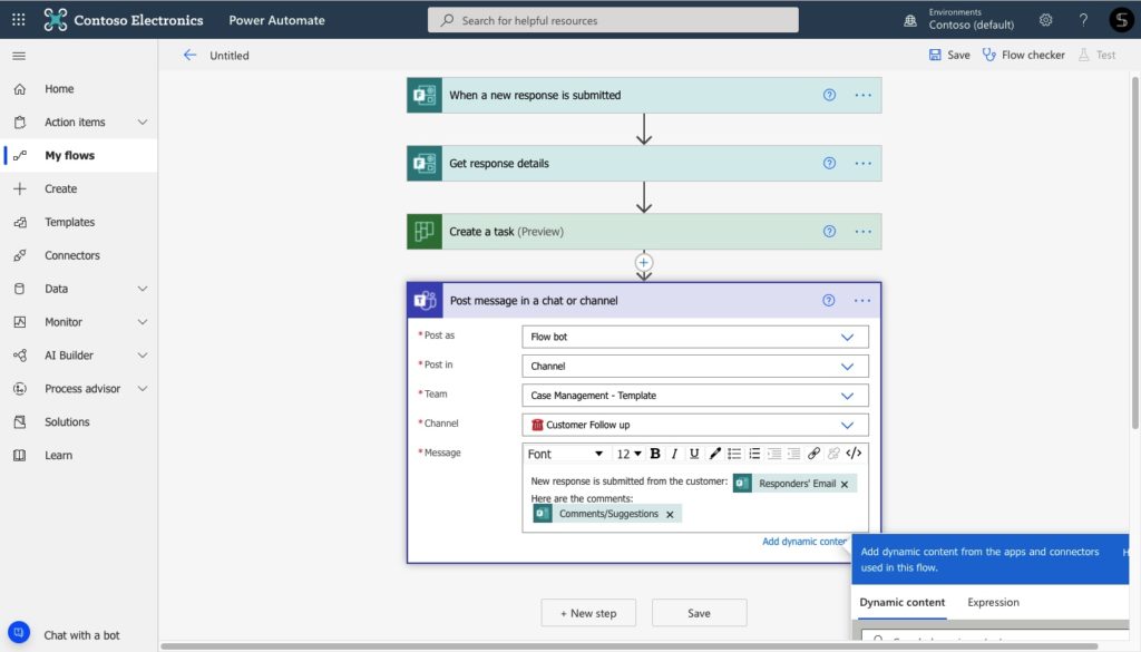 Power Automate flow for Microsoft Teams