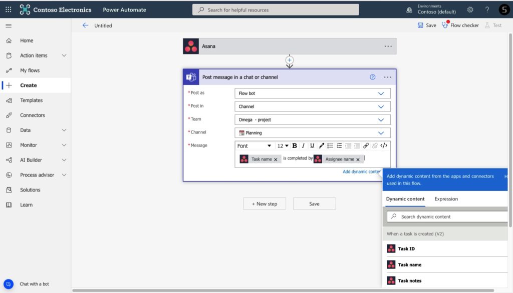 power automate asana