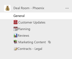 Sales Deal Room Shared Channel