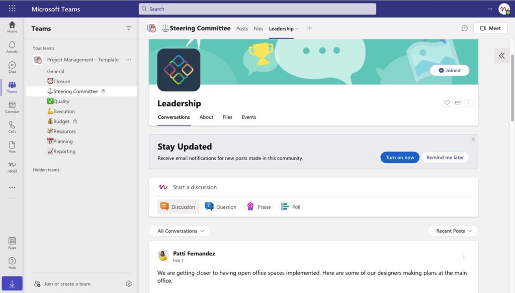 Project Management Microsoft Teams