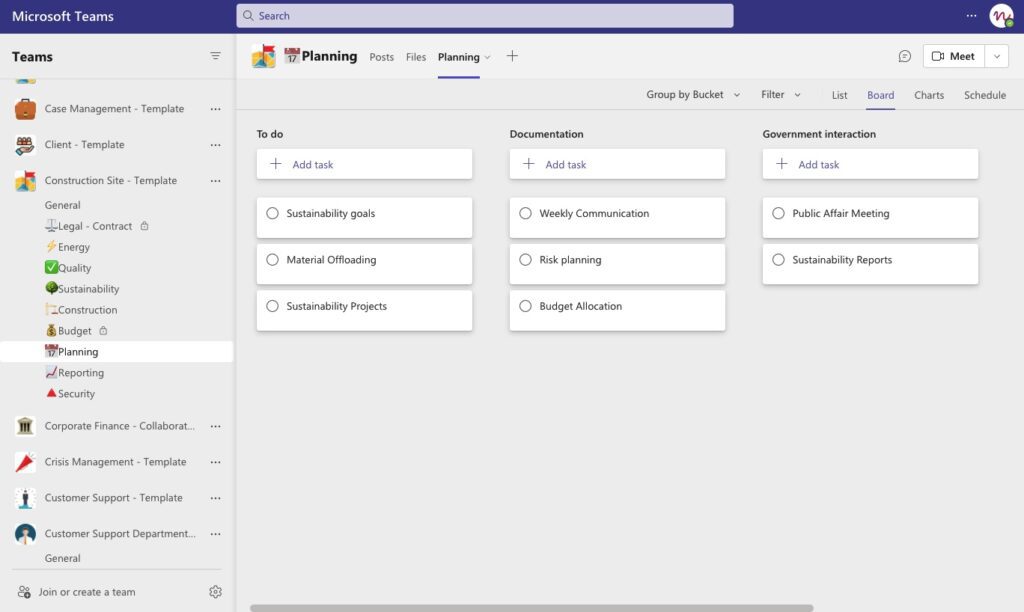 Construction Site Microsoft Teams Template