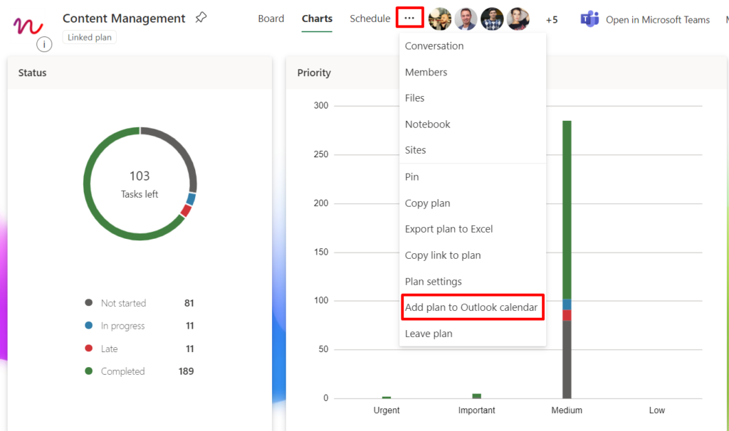 add planner to outlook calendar