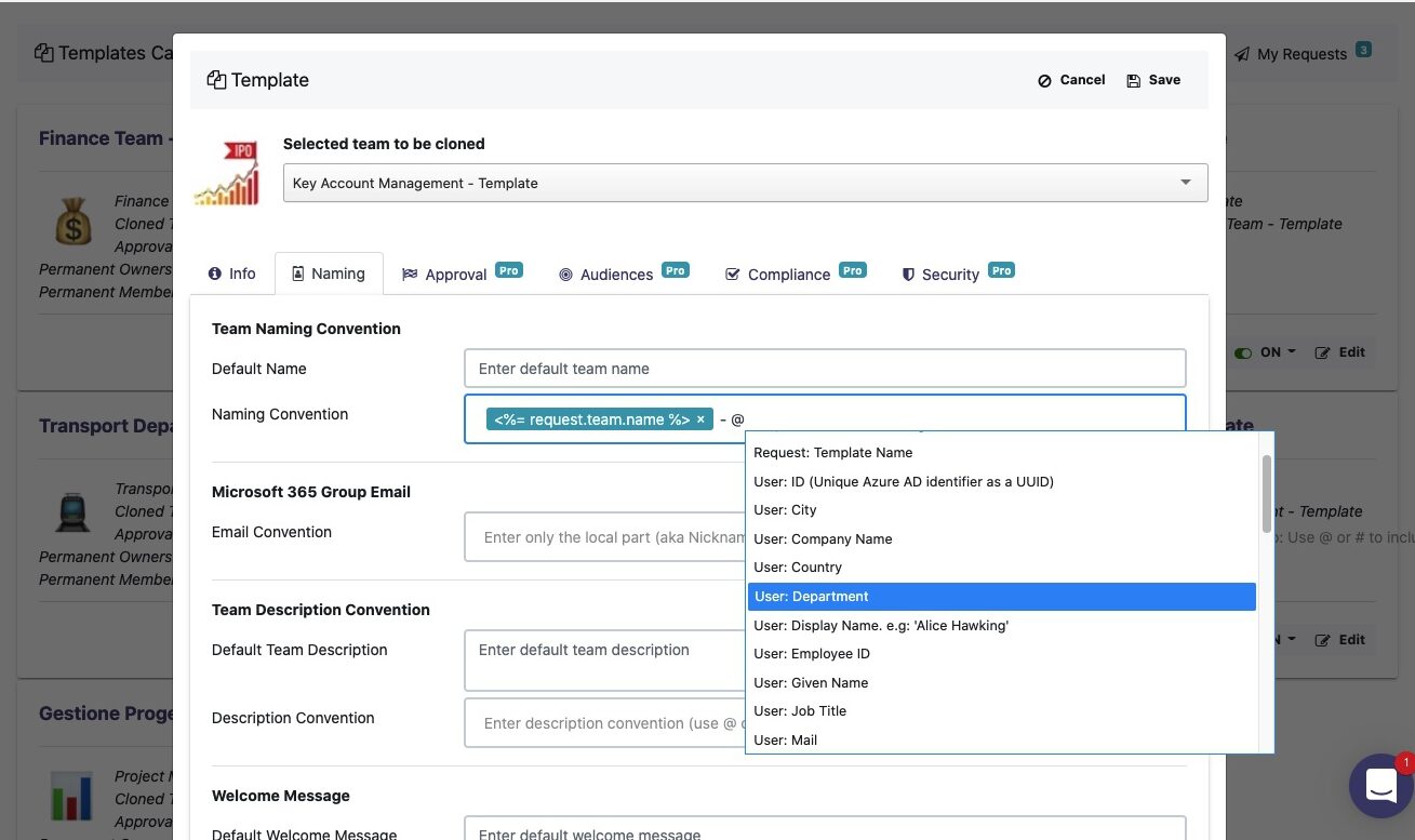 account management naming convention Microsoft Teams