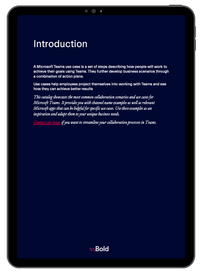 Microsoft Teams Use Case Catalog nBold