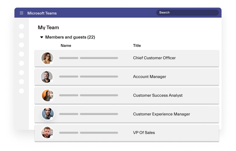 members of a customer success team in Microsoft teams