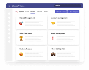 Template Catalog and Template Creation in Microsoft Teams