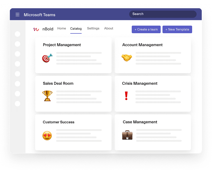 Template Catalog and Template Creation in Microsoft Teams
