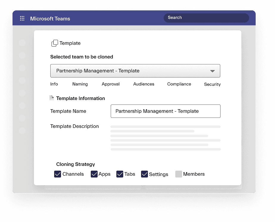 Template Creation in Microsoft Teams