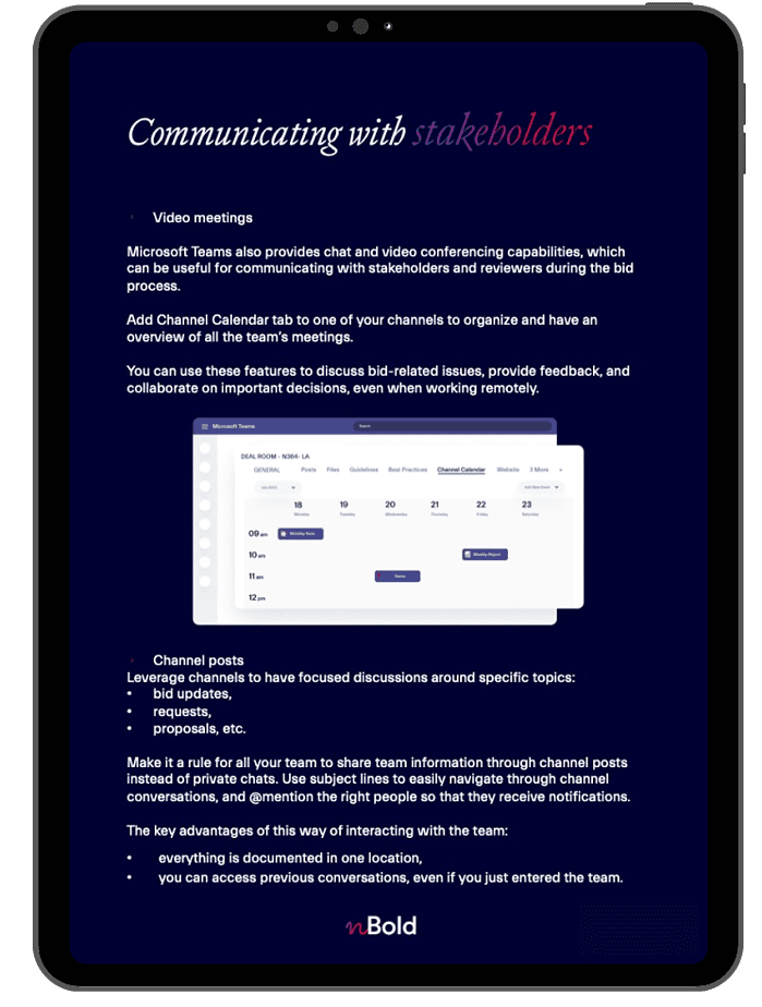 Bid Management Microsoft Teams