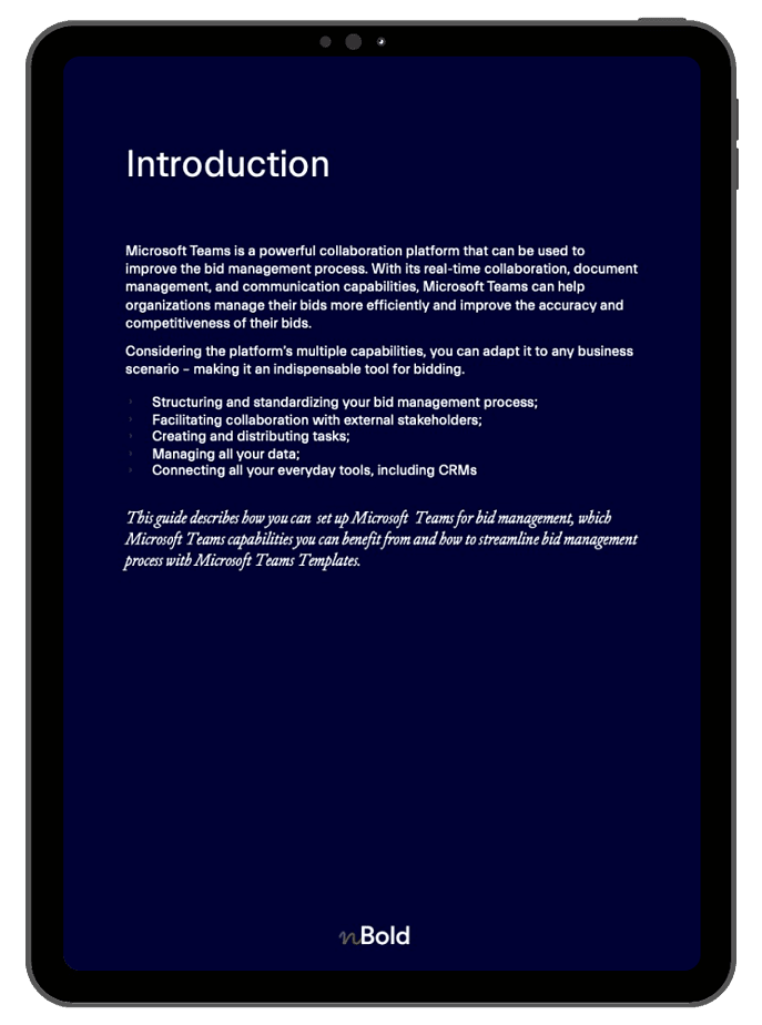 Bid Management Microsoft Teams