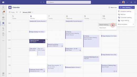 Microsoft Teams Premium meeting templates