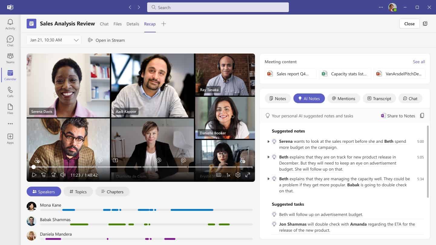 Microsoft Teams Premium meeting recap