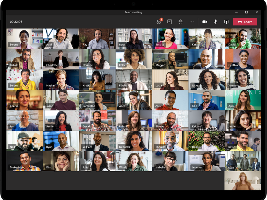 Microsoft Teams meeting large gallery view